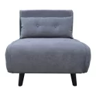 Armchair-bed Josuane pakoworld anthracite velvet and wooden leg in black shade 78x80x81cm