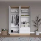 Harmony pakoworld four-door wardrobe in oak-white shade 137x52x198cm