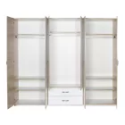 Dormie pakoworld six-door wardrobe with drawers in white 206x52x213cm