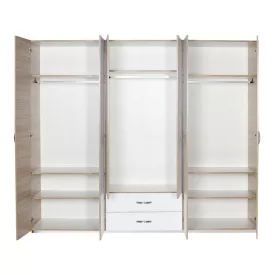   Dormie pakoworld six-door wardrobe with drawers in white 206x52x213cm