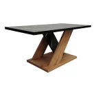 Solange pakoworld coffee table in sonoma with black marble look 110x55x47.5cm