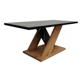   Solange pakoworld coffee table in sonoma with black marble look 110x55x47.5cm