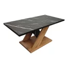 Solange pakoworld coffee table in sonoma with black marble look 110x55x47.5cm