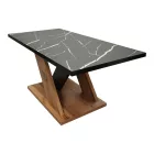 Solange pakoworld coffee table in sonoma with black marble look 110x55x47.5cm