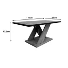 Solange pakoworld coffee table in sonoma with black marble look 110x55x47.5cm