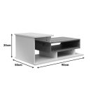 Coffee table Nuvele pakoworld in white-sonoma shade 90x50x35cm