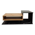 Coffee table Nuvele pakoworld in black marble-sonoma shade 90x50x35cm