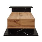 Coffee table Nuvele pakoworld in black marble-sonoma shade 90x50x35cm