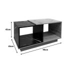 Coffee table Fetix pakoworld in black marble-sonoma shade 90x45x45cm