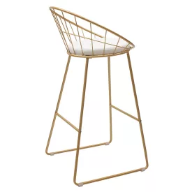   Seth pakoworld bar stool golden metal wire with white pvc cushion