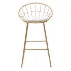 Seth pakoworld bar stool golden metal wire with white pvc cushion