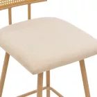 Bar stool Camilla I pakoworld pe rattan natural-fabric natural-metal in natural color 47.5x58x117cm