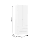 Wardrobe Lila pakoworld 2 doors sonoma 77.5x19.5x203.5cm