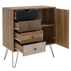 Drawer Boho pakoworld in walnut color 79,5x39,5x86cm