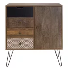 Drawer Boho pakoworld in walnut color 79,5x39,5x86cm