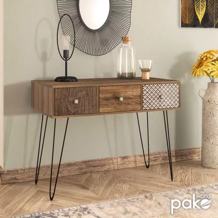 Console Boho pakoworld in walnut color 100x50,5x74,5cm