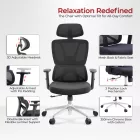 Office manager chair Aish pakoworld fabric mesh black 64x66x130cm