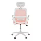 Office chair Peja pakoworld fabric mesh pink-frame white 58x60x107-117cm