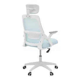   Office chair Peja pakoworld fabric mesh light blue-frame white 58x60x107-117cm