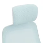Office chair Peja pakoworld fabric mesh light blue-frame white 58x60x107-117cm