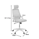 Office chair Peja pakoworld fabric mesh light blue-frame white 58x60x107-117cm