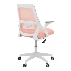   Office chair Reji pakoworld fabric mesh pink-frame white 58x60x89-99cm