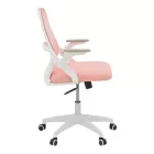 Office chair Reji pakoworld fabric mesh pink-frame white 58x60x89-99cm