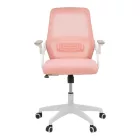 Office chair Reji pakoworld fabric mesh pink-frame white 58x60x89-99cm