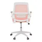 Office chair Reji pakoworld fabric mesh pink-frame white 58x60x89-99cm