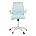 Office chair Reji pakoworld fabric mesh light blue -frame white 58x60x89-99cm