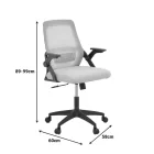 Office chair Reji pakoworld fabric mesh light blue -frame white 58x60x89-99cm