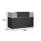 Reception Lotus pakoworld in oak -  dark grey color 140x70x110cm