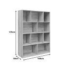 Bookcase Evergin pakoworld with drawers mdf in oak color 100x30x135cm