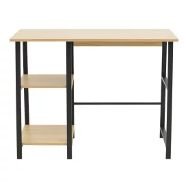   Study desk Ferje pakoworld with shelves mdf in natural-black color 100x48x75cm