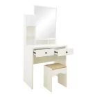 Dressing table Cenzo pakoworld in white and grey-beige color 80x40x155cm