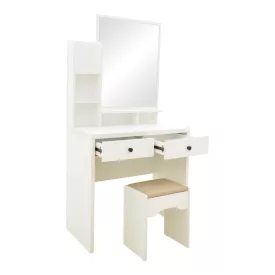   Dressing table Cenzo pakoworld in white and grey-beige color 80x40x155cm