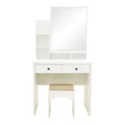 Dressing table Cenzo pakoworld in white and grey-beige color 80x40x155cm