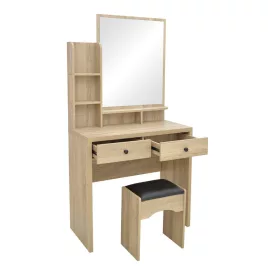   Dressing table Cenzo pakoworld in natural and black color 80x40x155cm