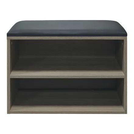 Shoe cabinet stool Kiana pakoworld 4 pairs in grey-oak color 60x32x44cm