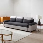 Gaby three-seater sofa bed pakoworld fabric with storage space in anthracite-gray shade 260x88x88cm