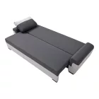 Gaby three-seater sofa bed pakoworld fabric with storage space in anthracite-gray shade 260x88x88cm