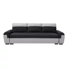 Gaby three-seater sofa bed pakoworld fabric with storage space in black-gray shade 260x88x88cm