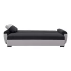 Gaby three-seater sofa bed pakoworld fabric with storage space in black-gray shade 260x88x88cm