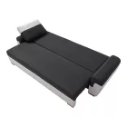 Gaby three-seater sofa bed pakoworld fabric with storage space in black-gray shade 260x88x88cm