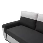 Gaby three-seater sofa bed pakoworld fabric with storage space in black-gray shade 260x88x88cm