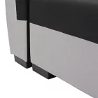 Gaby three-seater sofa bed pakoworld fabric with storage space in black-gray shade 260x88x88cm