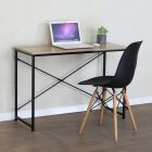 Working desk Bailon pakoworld in oak color with black metal 100x40x70cm