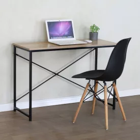   Working desk Bailon pakoworld in oak color with black metal 100x40x70cm