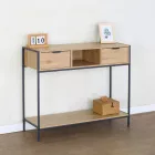 Console Regando pakoworld in oak color with black metal 100x35x80cm