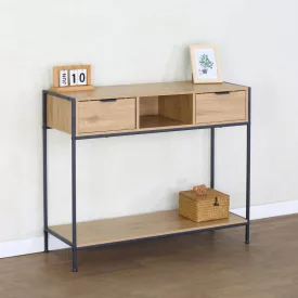   Console Regando pakoworld in oak color with black metal 100x35x80cm